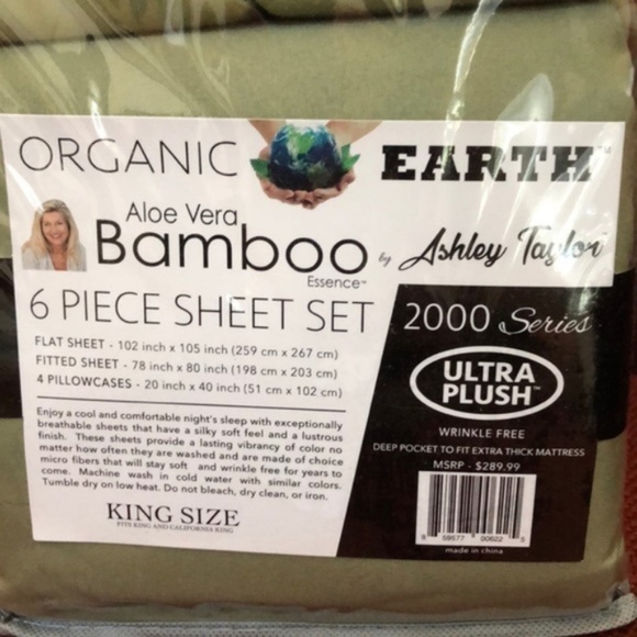 Bamboo Sheets 6 piece set King/Cal Olive - Picture 3 of 5